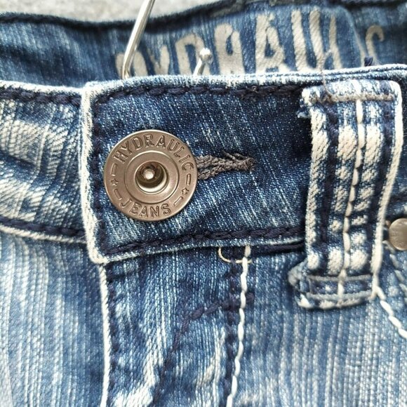 Hydraulic Bailey Straight Leg Heavy Stitch Stretch CROP Jeans Women's Size 3/4 - Picture 4 of 7